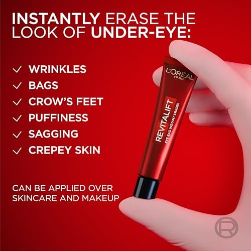L'Oreal Paris Revitalift Triple Power Eye Bag Instant Eraser - Firming Eye Tightener Treatment, 0.5 oz with Sample Avelisse