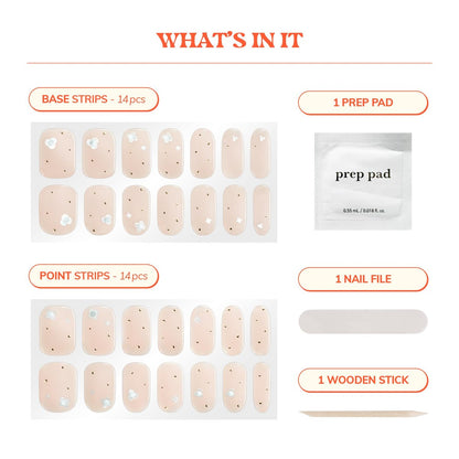 Heyhae Semi Cured Gel Nail Strips - Pink Solid, Easy Apply & Remove, No LED Lamp Needed (28 Strips + Prep Pads + File + Stick) - Hey, Freshly Picked Avelisse