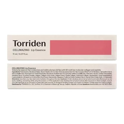 Torriden CELLMAZING Glass-Like Shine Lip Essence - Weightless Hydration for Smooth, Glossy Lips - 5D Collagen, Peptide, Jojoba Oil - Non-Sticky Korean Lip Care (11ml / 0.37 fl.oz) Avelisse