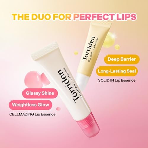 Torriden CELLMAZING Glass-Like Shine Lip Essence - Weightless Hydration for Smooth, Glossy Lips - 5D Collagen, Peptide, Jojoba Oil - Non-Sticky Korean Lip Care (11ml / 0.37 fl.oz) Avelisse