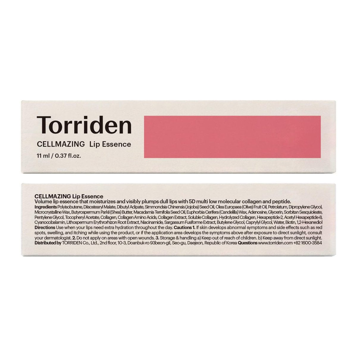 Torriden CELLMAZING Glass-Like Shine Lip Essence - Weightless Hydration for Smooth, Glossy Lips - 5D Collagen, Peptide, Jojoba Oil - Non-Sticky Korean Lip Care (11ml / 0.37 fl.oz) Avelisse