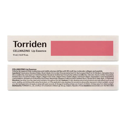 Torriden CELLMAZING Glass-Like Shine Lip Essence - Weightless Hydration for Smooth, Glossy Lips - 5D Collagen, Peptide, Jojoba Oil - Non-Sticky Korean Lip Care (11ml / 0.37 fl.oz) Avelisse