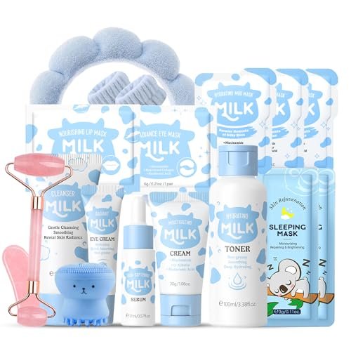 Milk Skin Care Set for Kids & Teens - Gentle Skincare Routine for Girls Age 8-12 - Birthday & Christmas Gift Avelisse