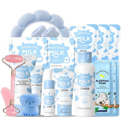 Milk Skin Care Set for Kids & Teens - Gentle Skincare Routine for Girls Age 8-12 - Birthday & Christmas Gift Avelisse