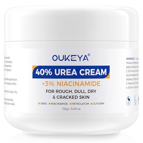 OUKEYA Urea Cream 40 Percent with 3% Niacinamide - Intensive Moisturizer for Extremely Dry, Chapped, Rough Skin on Hands, Feet, Elbows & Knees - Deep Hydration & Evens Skin Tone, 5.29 oz Avelisse