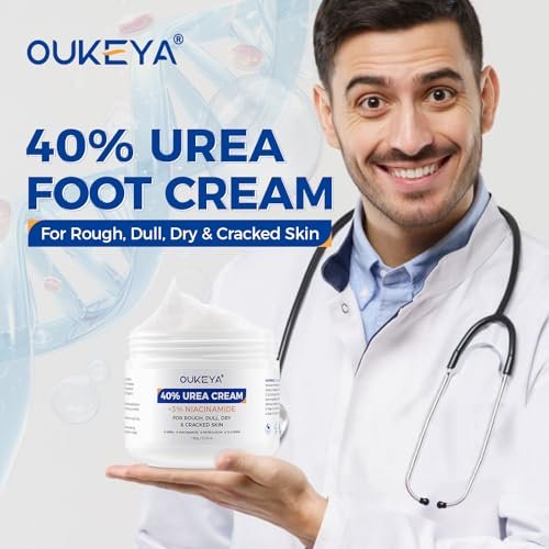 OUKEYA Urea Cream 40 Percent with 3% Niacinamide - Intensive Moisturizer for Extremely Dry, Chapped, Rough Skin on Hands, Feet, Elbows & Knees - Deep Hydration & Evens Skin Tone, 5.29 oz Avelisse