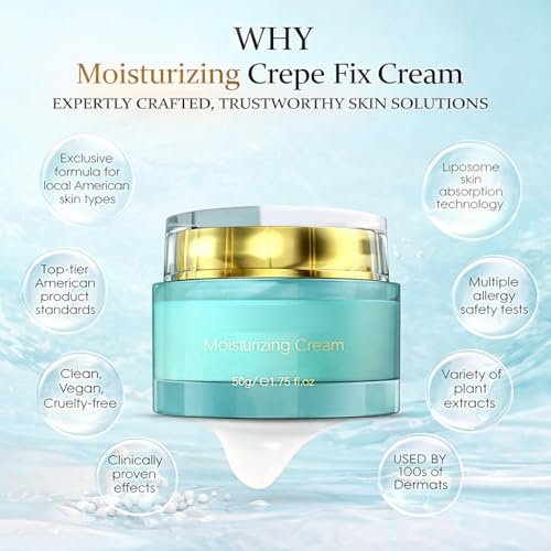 ZZILME Moisturizing Crepe Fix Cream - Firming & Anti-Wrinkle Cream for Face, Neck & Body with Hyaluronic Acid & Collagen - 1.75 oz Avelisse