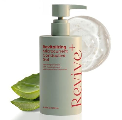 2-in-1 Microcurrent Conductive Gel with Hyaluronic Acid, 8.45 oz — Anti-Aging Hydrating Serum & Facial Toning Gel for Microcurrent Devices, Fragrance-Free Leave-On Skincare, Non-Sticky Silky Glide Avelisse