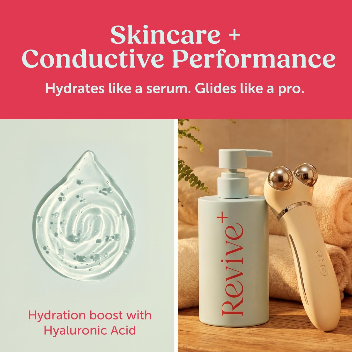 2-in-1 Microcurrent Conductive Gel with Hyaluronic Acid, 8.45 oz — Anti-Aging Hydrating Serum & Facial Toning Gel for Microcurrent Devices, Fragrance-Free Leave-On Skincare, Non-Sticky Silky Glide Avelisse