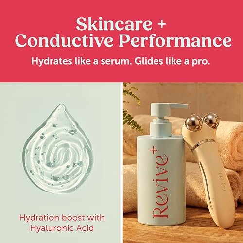 2-in-1 Microcurrent Conductive Gel with Hyaluronic Acid, 8.45 oz — Anti-Aging Hydrating Serum & Facial Toning Gel for Microcurrent Devices, Fragrance-Free Leave-On Skincare, Non-Sticky Silky Glide Avelisse