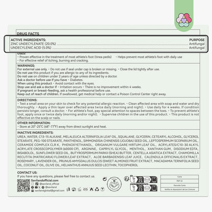 SAVILAND Antifungal Cream - Max Strength 25% Undecylenic Acid, FSA/HSA Eligible, 4.23 oz - Treats Athlete's Foot, Jock Itch, Ringworm with Tea Tree & Oregano Oil Avelisse