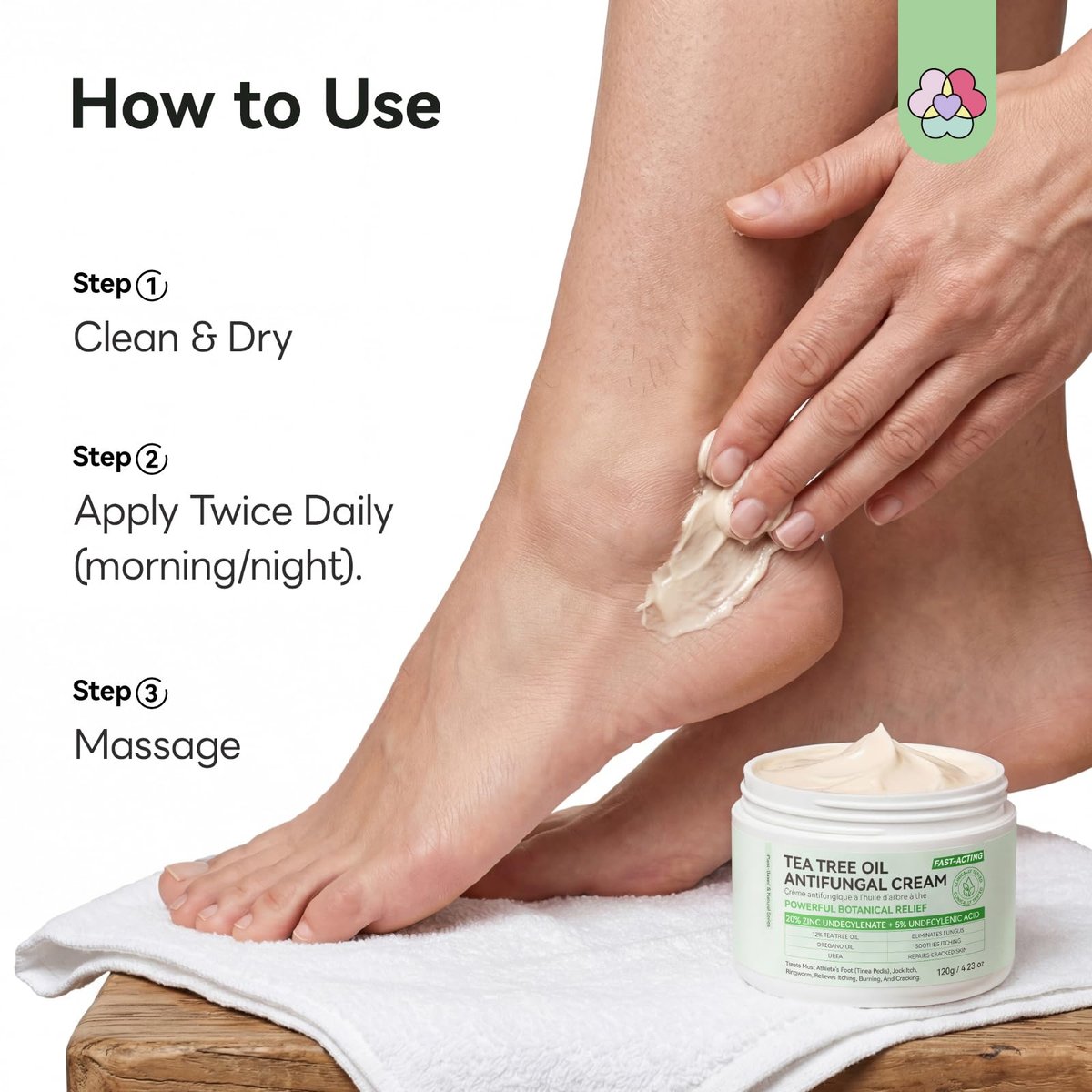 SAVILAND Antifungal Cream - Max Strength 25% Undecylenic Acid, FSA/HSA Eligible, 4.23 oz - Treats Athlete's Foot, Jock Itch, Ringworm with Tea Tree & Oregano Oil Avelisse