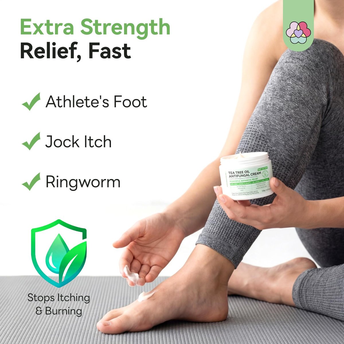 SAVILAND Antifungal Cream - Max Strength 25% Undecylenic Acid, FSA/HSA Eligible, 4.23 oz - Treats Athlete's Foot, Jock Itch, Ringworm with Tea Tree & Oregano Oil Avelisse