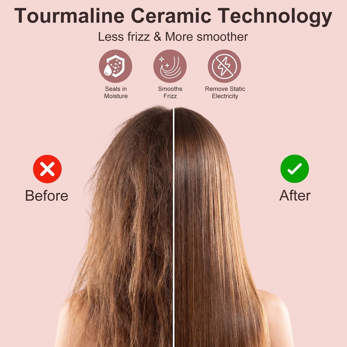 Ceramic Hot Comb for Lace Front Wigs - Electric Straightening Comb with 14 Temperature Settings & Auto Shut Off, Dual Voltage Travel Pressing Comb for Black Women Hair (Rose Gold, 12 Inches) Avelisse
