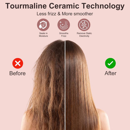 Ceramic Hot Comb for Lace Front Wigs - Electric Straightening Comb with 14 Temperature Settings & Auto Shut Off, Dual Voltage Travel Pressing Comb for Black Women Hair (Rose Gold, 12 Inches) Avelisse