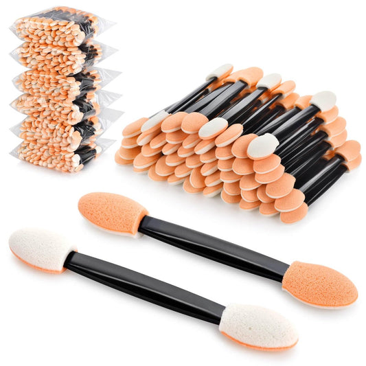 300-Pack Disposable Eyeshadow Applicators - Dual-Sided Sponge Eye Makeup Brushes for Professional & Personal Use