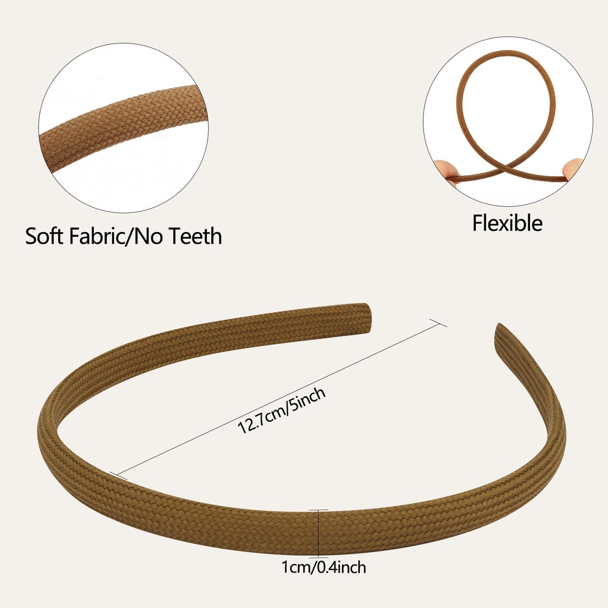 Vovii 4-Pack Thin Headbands for Women - Non-Slip Fabric Skinny Hairbands, No Headache Pressure - görsel 3