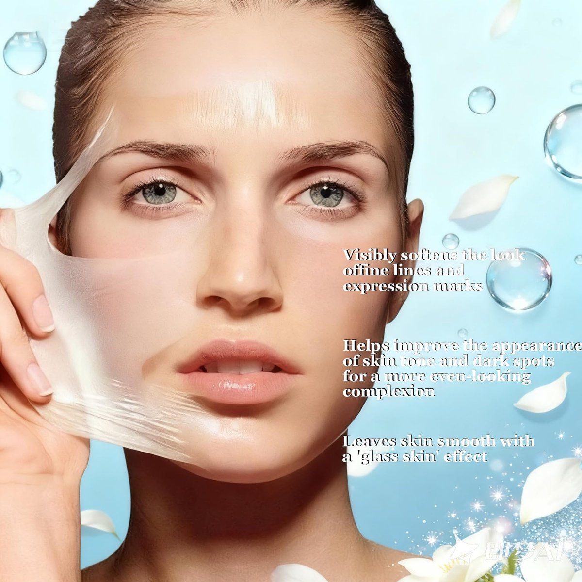 skynflow Collagen Mask - Overnight Wrapping Niacinamide Peel Off Facial Mask for Hydration & Elasticity, Supports Firmness & Revives Tired Skin, Hydrolyzed Collagen for All Skin Types - 2.54 Fl Oz Avelisse