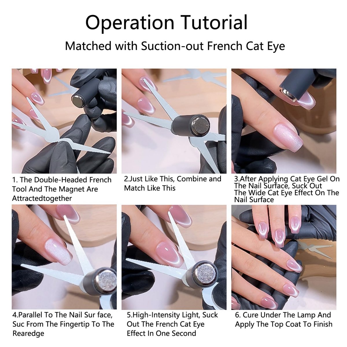 CHEMAILON Cat Eye Nail Magnet for Nails Set – Double-Head French Nail Magnet Tool, Strong Cat Eye Gel Nail Polish Magnet, 2 in 1 Cat Eye Nail Magnet for French Effect, Perfect for DIY or Nail Salon - görsel 11