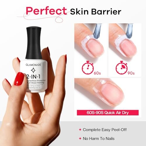 Glamonade Polish Liquid Latex for Nails – 100% Solves Gel Overflow, Peel-Off Barrier for Easy Cleanup, Perfect for Beginners (15ml) - görsel 6