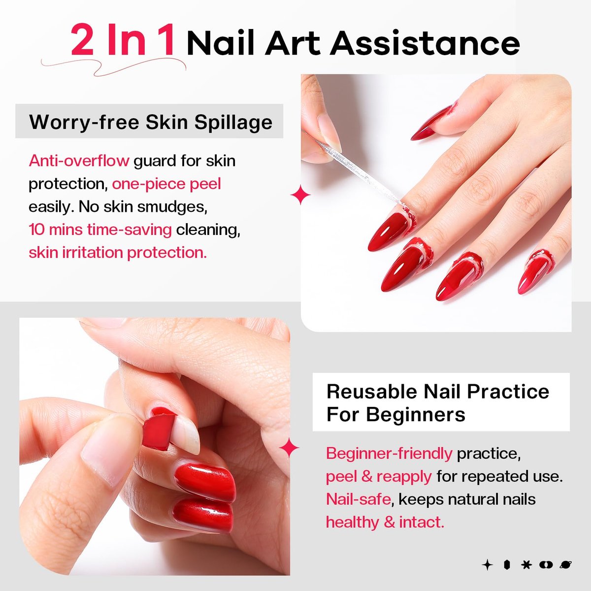 Glamonade Polish Liquid Latex for Nails – 100% Solves Gel Overflow, Peel-Off Barrier for Easy Cleanup, Perfect for Beginners (15ml) - görsel 3
