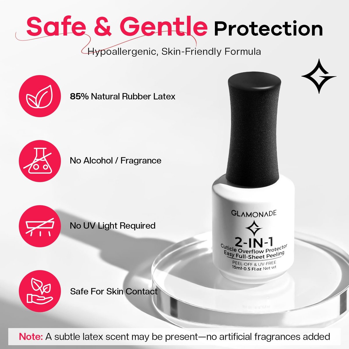 Glamonade Polish Liquid Latex for Nails – 100% Solves Gel Overflow, Peel-Off Barrier for Easy Cleanup, Perfect for Beginners (15ml) - görsel 9
