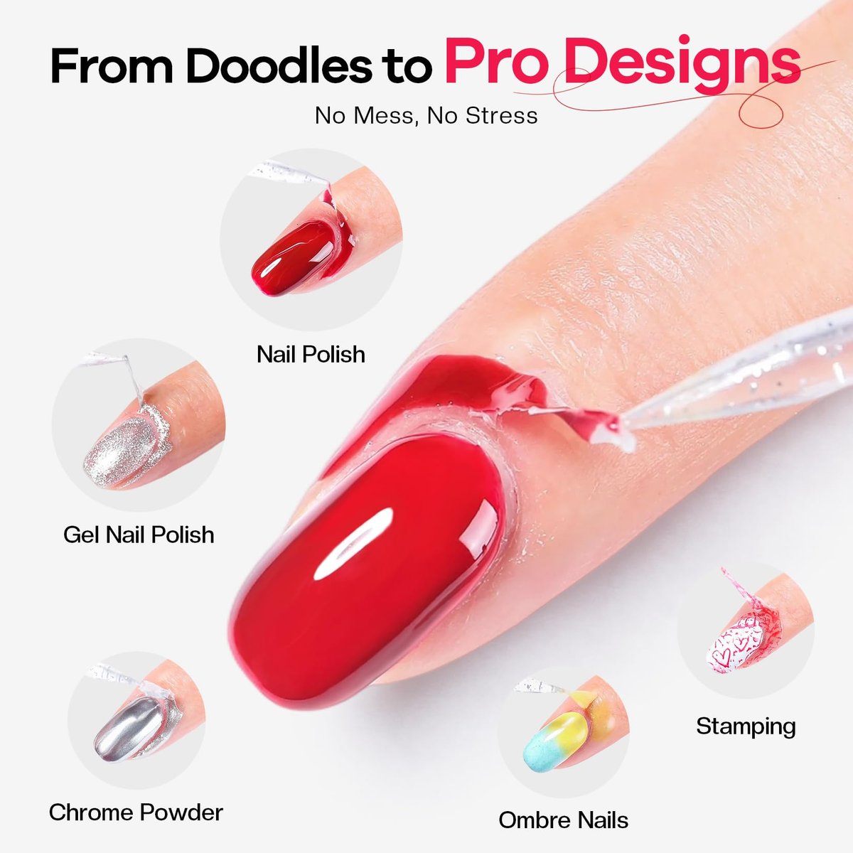 Glamonade Polish Liquid Latex for Nails – 100% Solves Gel Overflow, Peel-Off Barrier for Easy Cleanup, Perfect for Beginners (15ml) - görsel 11
