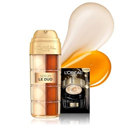 L'Oreal Paris Age Perfect Serum Le Duo Brightening Firming Anti-Aging Serum with Collagen Peptide Niacinamide Vitamin C B3 1 fl oz Avelisse