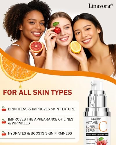 Super Vitamin C Serum for Face | Natural Anti-Aging Formula with Vitamin C, Hyaluronic Acid, Vitamin E & Caffeine – Firming Serum for Hydration, Wrinkle Reduction & Dark Spot Brightening – 1 Fl Oz Avelisse