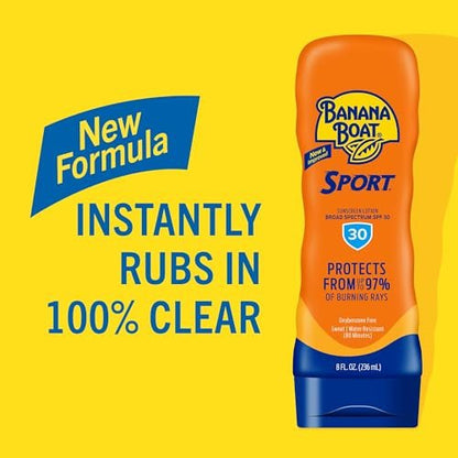 Banana Boat Sport Ultra Lotion Sunscreen Broad Spectrum SPF 30, Twin Pack (8 oz each) Avelisse