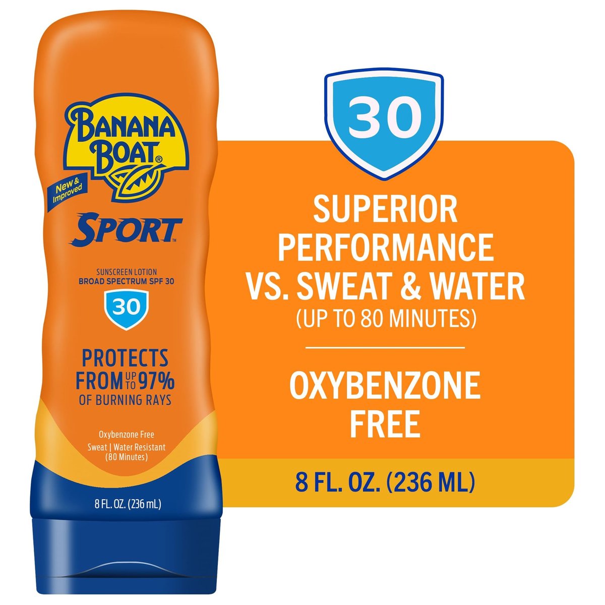 Banana Boat Sport Ultra Lotion Sunscreen Broad Spectrum SPF 30, Twin Pack (8 oz each) Avelisse