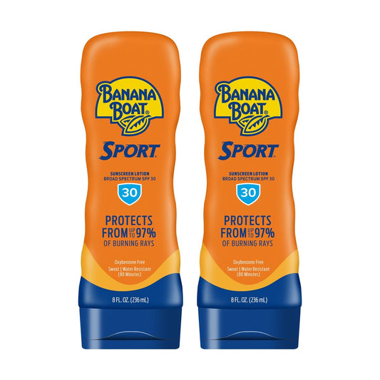 Banana Boat Sport Ultra Lotion Sunscreen Broad Spectrum SPF 30, Twin Pack (8 oz each) Avelisse