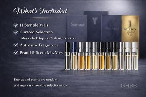 GHBB Cologne 11 Designer Sample Vial For Men Sampler Discovery Set Avelisse