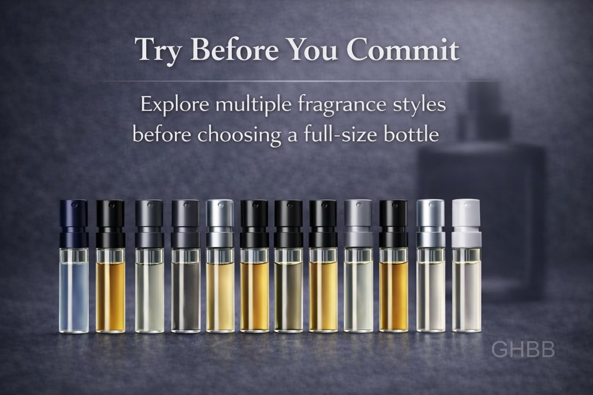 GHBB Cologne 11 Designer Sample Vial For Men Sampler Discovery Set Avelisse