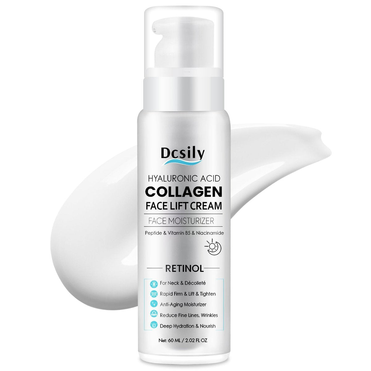 Tighten and Lift Neck Cream: Instant Face Lift Cream - 6-in-1 Anti-Aging Face Moisturizer for Anti-Wrinkle Firm - Collagen Retinol Peptides & Hyaluronic Acid Neck Firming Cream for Skin Care Avelisse
