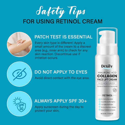Tighten and Lift Neck Cream: Instant Face Lift Cream - 6-in-1 Anti-Aging Face Moisturizer for Anti-Wrinkle Firm - Collagen Retinol Peptides & Hyaluronic Acid Neck Firming Cream for Skin Care Avelisse