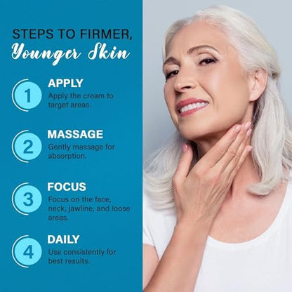 Tighten and Lift Neck Cream: Instant Face Lift Cream - 6-in-1 Anti-Aging Face Moisturizer for Anti-Wrinkle Firm - Collagen Retinol Peptides & Hyaluronic Acid Neck Firming Cream for Skin Care Avelisse