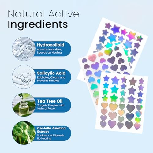 Wright Glow By Taylor Overnight Pimple Fix Patches – Star & Heart-Shaped Hydrocolloid Stickers for Clear Skin, 116 Count - görsel 6