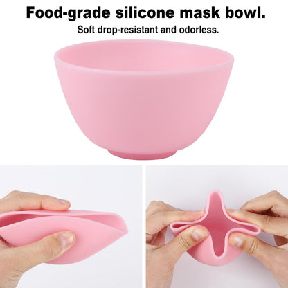 Wahijihe 5-Piece Silicone Facial Mask Mixing Bowls Set – Multicolored Reusable Bowls for DIY Face Mask, Hair Dye & Skincare