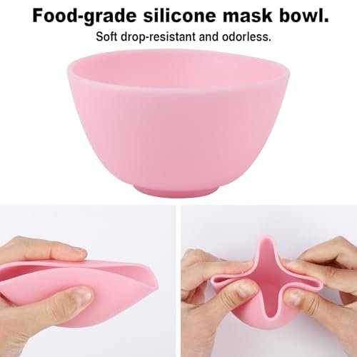 Wahijihe 5-Piece Silicone Facial Mask Mixing Bowls Set – Multicolored Reusable Bowls for DIY Face Mask, Hair Dye & Skincare - görsel 8