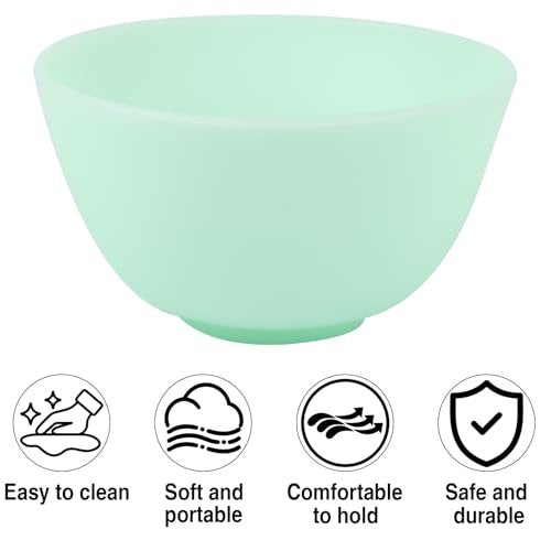 Wahijihe 5-Piece Silicone Facial Mask Mixing Bowls Set – Multicolored Reusable Bowls for DIY Face Mask, Hair Dye & Skincare - görsel 10