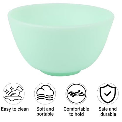 Wahijihe 5-Piece Silicone Facial Mask Mixing Bowls Set – Multicolored Reusable Bowls for DIY Face Mask, Hair Dye & Skincare