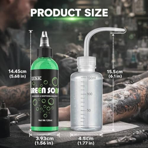 WMHSO Green Soap 120ml Concentrated Unscented Professional Tattoo Aftercare Cleanser with Dispenser Bottle - görsel 6
