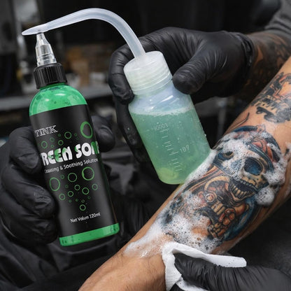 WMHSO Green Soap 120ml Concentrated Unscented Professional Tattoo Aftercare Cleanser with Dispenser Bottle