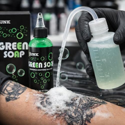 WMHSO Green Soap 120ml Concentrated Unscented Professional Tattoo Aftercare Cleanser with Dispenser Bottle
