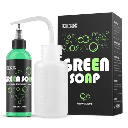 WMHSO Green Soap 120ml Concentrated Unscented Professional Tattoo Aftercare Cleanser with Dispenser Bottle - görsel 2