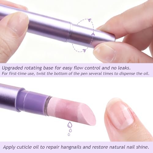 Furtherpretty 5PCS Cuticle Oil Pusher Pen Set: 2-in-1 Ceramic Cuticle Pushers with Oil for Nail Repair, Hangnail & Dry Cuticle Removal, Professional Salon Tools - görsel 8