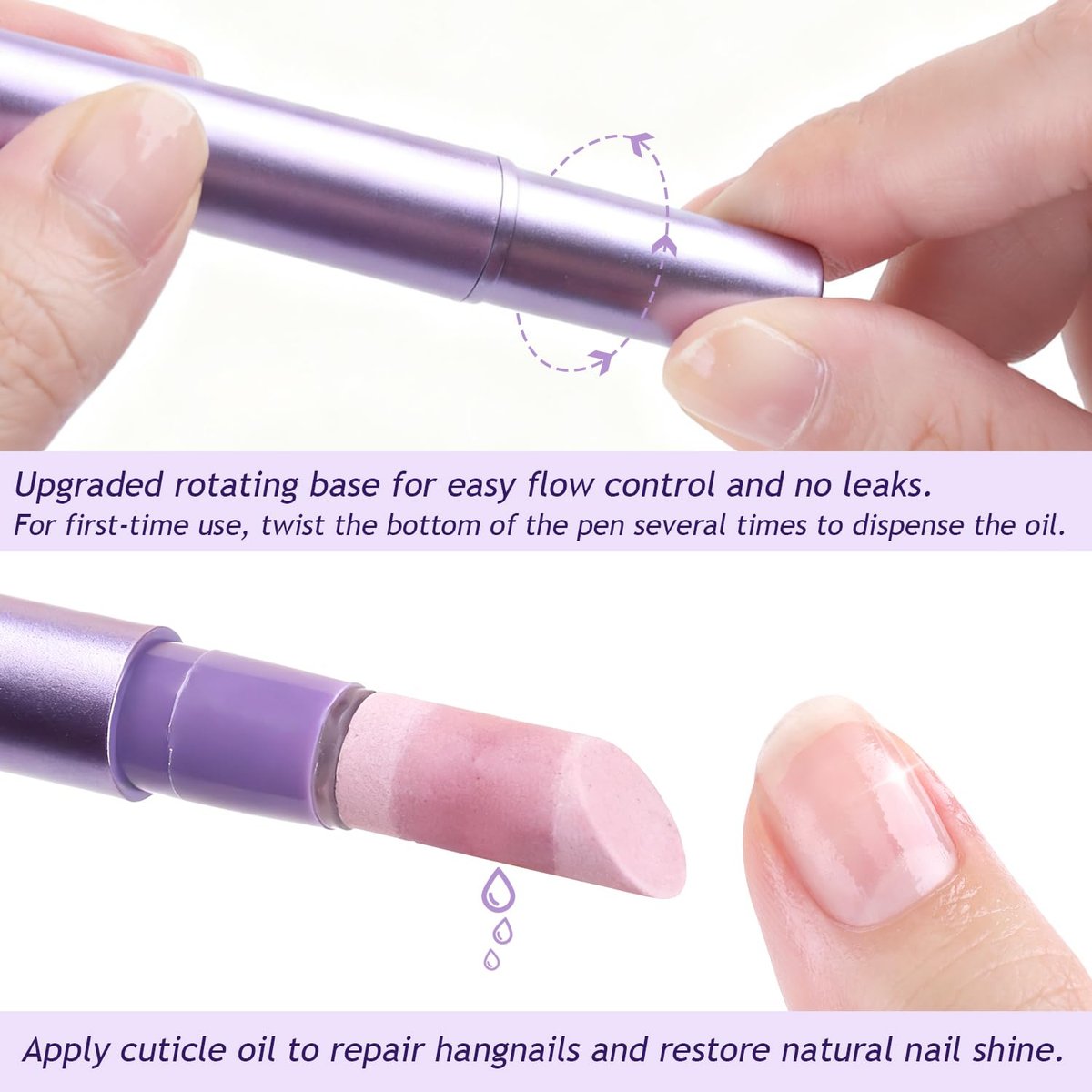 Furtherpretty 5PCS Cuticle Oil Pusher Pen Set: 2-in-1 Ceramic Cuticle Pushers with Oil for Nail Repair, Hangnail & Dry Cuticle Removal, Professional Salon Tools - görsel 7