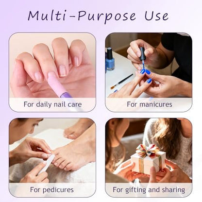 Furtherpretty 5PCS Cuticle Oil Pusher Pen Set: 2-in-1 Ceramic Cuticle Pushers with Oil for Nail Repair, Hangnail & Dry Cuticle Removal, Professional Salon Tools