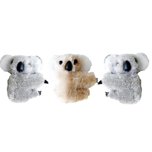 3 Pcs Plush Gray and Khaki Koala Hair Claw Clip Set - Cute Cartoon Koala Stuffed Animal Clips for Women - görsel 2